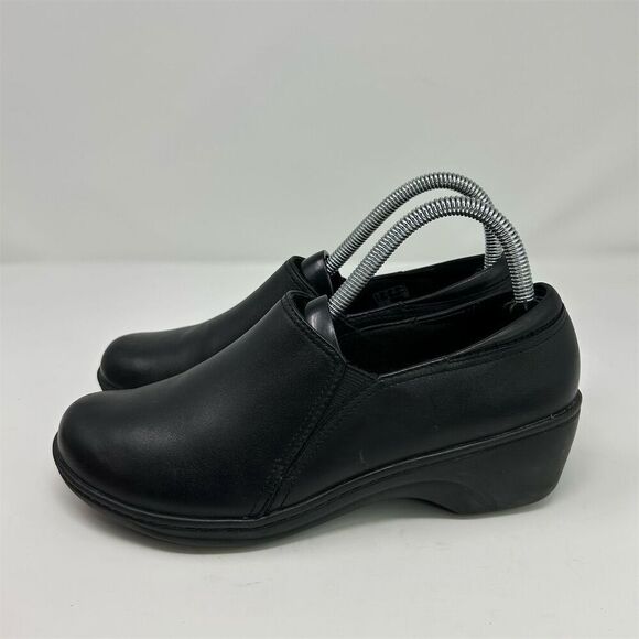 Clarks Grasp Chime Black Leather Slip-On Size 8.5 Casual Slip Resistant Loafers - Picture 6 of 13